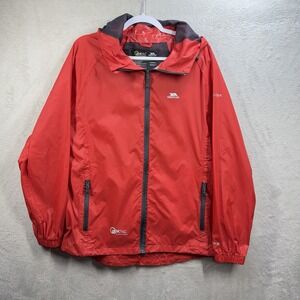 Trespass Qikpac TP-75 Waterproof Packaway Hooded Rain Jacket‎ Men's S Red